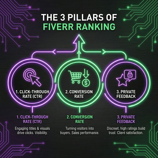 Infographic showing ranking factors and order potential